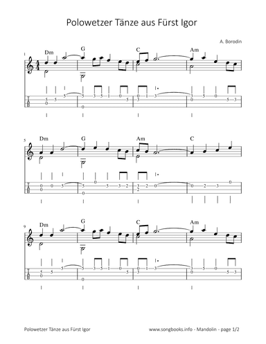 Polowetzer Tänze aus Fürst Igor - A. Bordin (arr. songbooks.info)