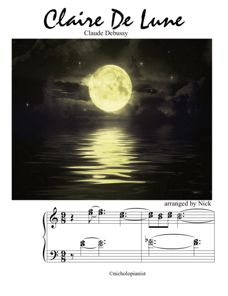 Claire De Lune in C Major by Debussy Its Easy to Play Series for advanced pianist (arr. Nicholo Dela Pena)
