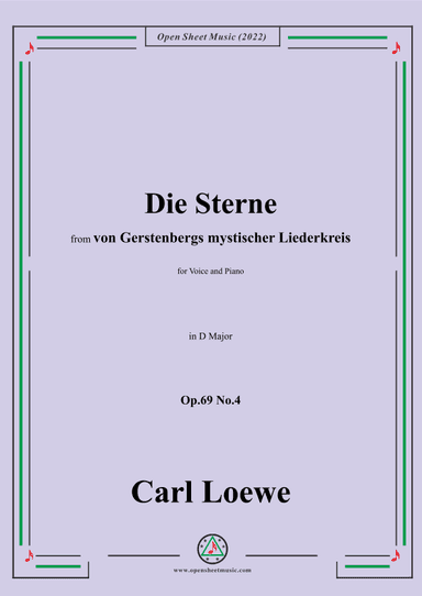 Loewe-Die Sterne,Op.69 No.4,in D Major (arr. OSM Press)