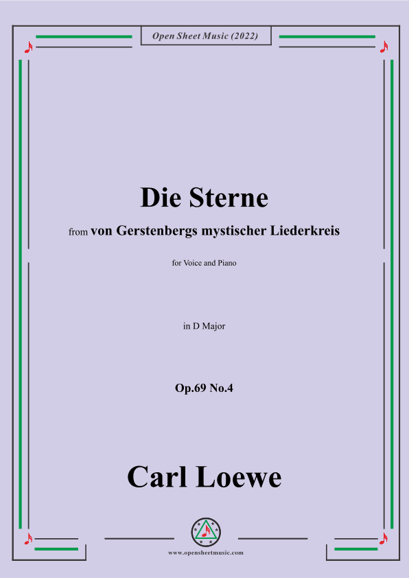 Loewe-Die Sterne,Op.69 No.4,in D Major (arr. OSM Press)