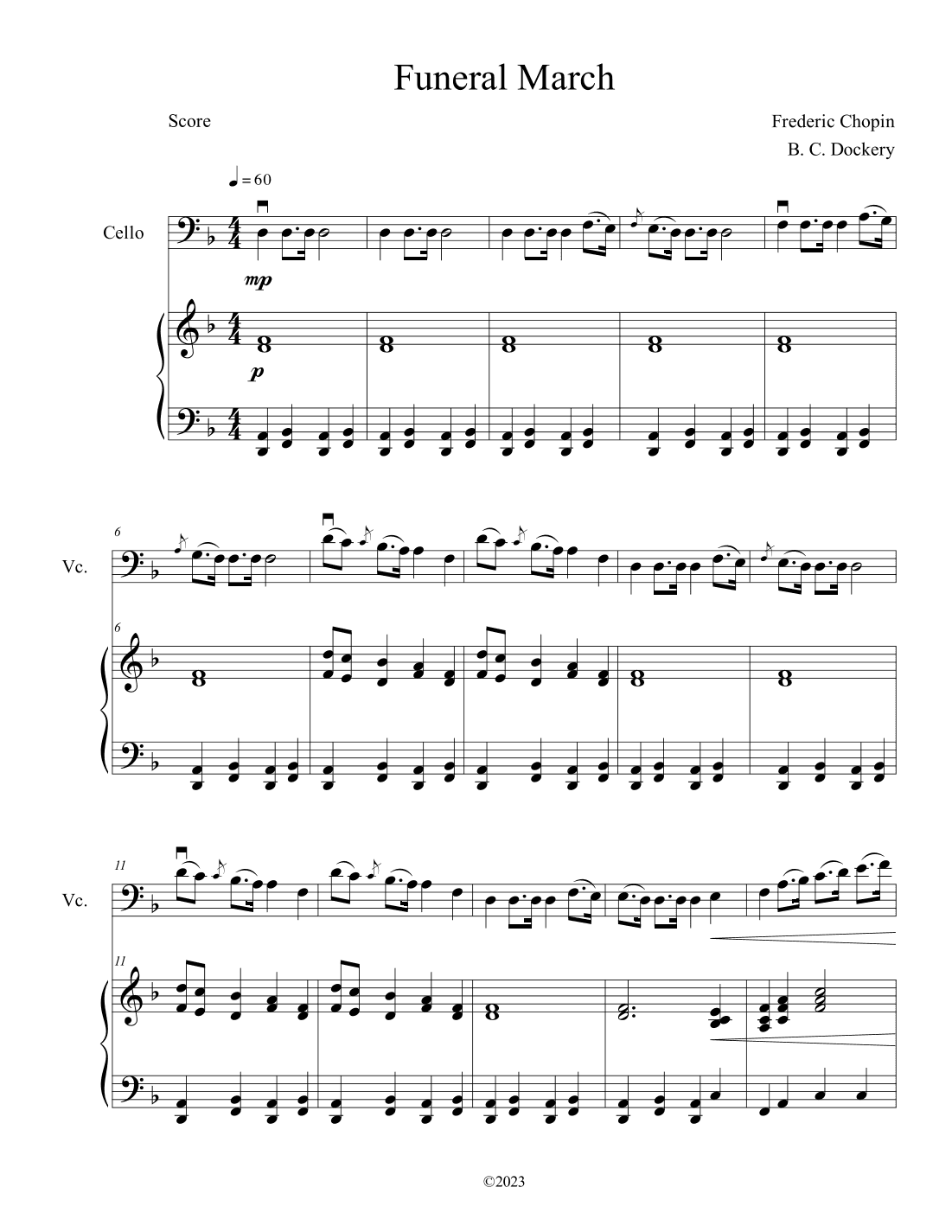 Funeral March (Cello Solo with Piano Accompaniment) (arr. B. C. Dockery)
