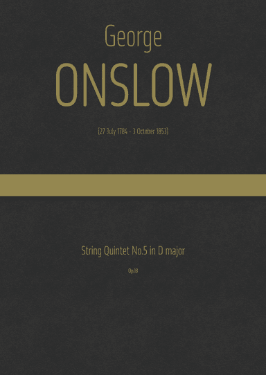 Onslow - String Quintet No.5 in D major, Op.18 (arr. J.G. Cucó Barber)