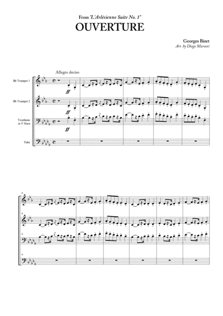 "L'Arlesienne Suite No. 1" for Brass Quartet (arr. Diego Marani)