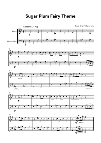Tchaikovsky - Sugar Plum Fairy Theme (for Flute and Cello) (arr. Cadenza Editions)