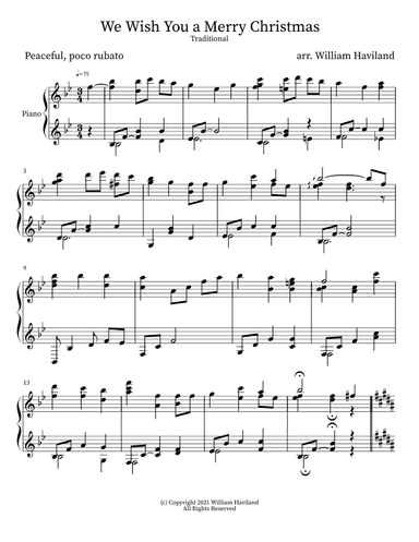 We Wish You a Merry Christmas (arr. William Haviland)