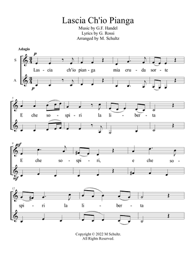 Lascia Ch'io Pianga (arr. Martin Schultz)