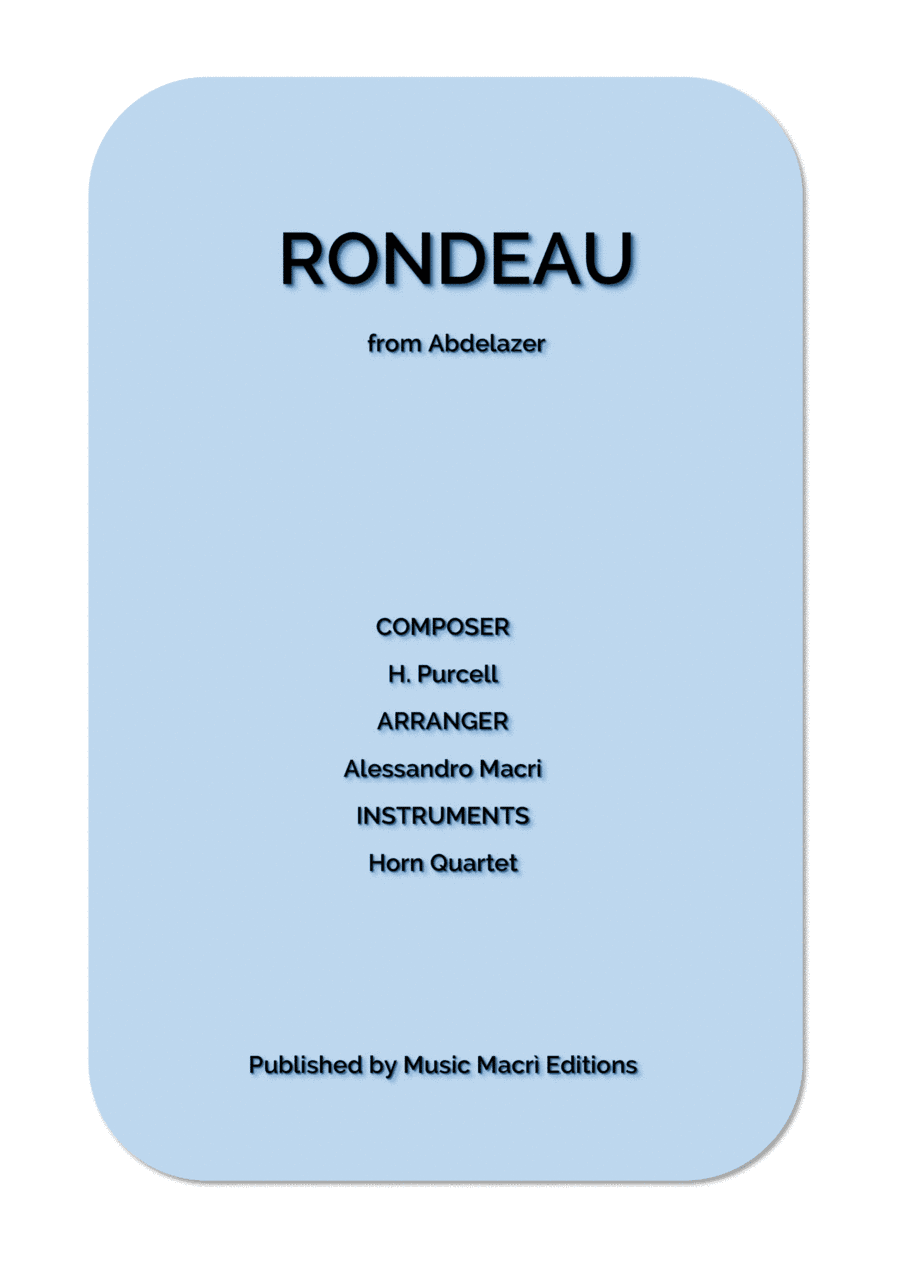RONDEAU from Abdelazer by H. Purcell (arr. Alessandro Macrì)
