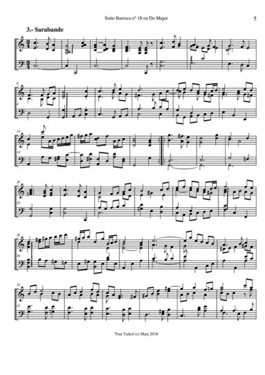 Sarabande (movement of baroque suite nº18 in C Major for piano of Toni Tudurí)