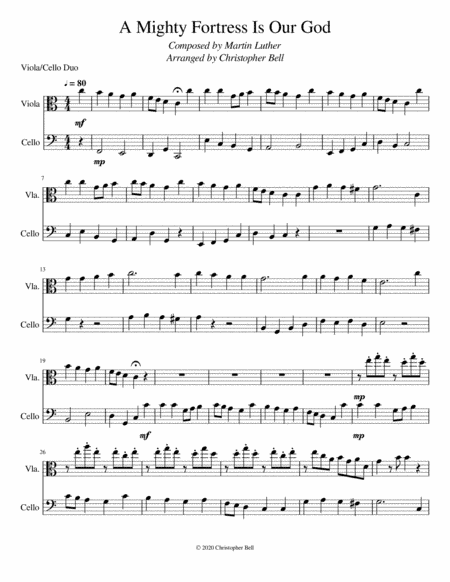 A Mighty Fortress Is Our God - Viola/Cello Duet (arr. Christopher Bell)