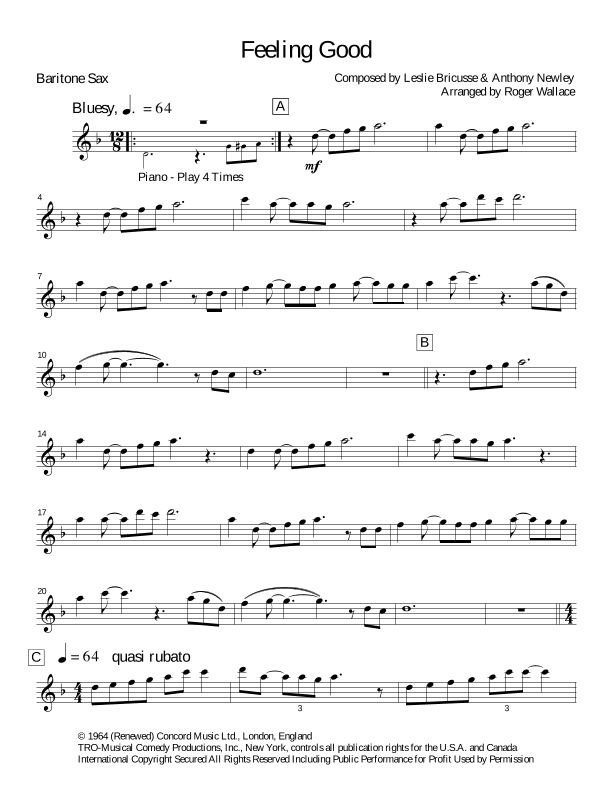Feeling Good (arr. Roger Wallace)
