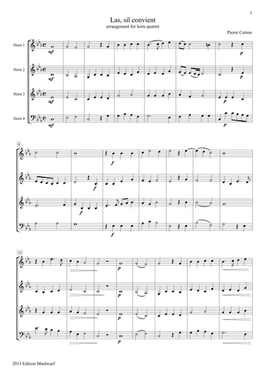 Las, sil convient (arr. Edition Maulwurf)