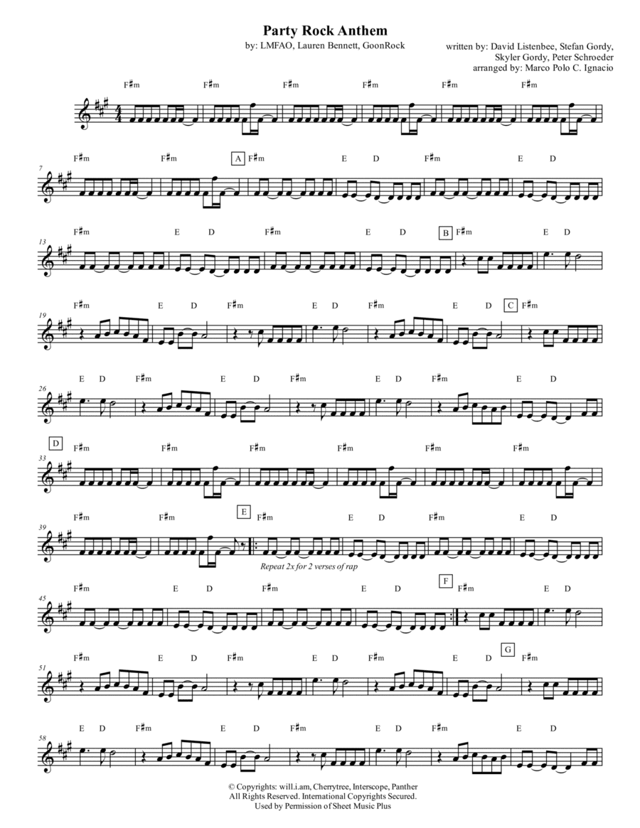 Party Rock Anthem (arr. Marco Polo C. Ignacio)