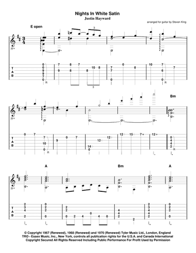 Nights In White Satin (arr. Steven King)