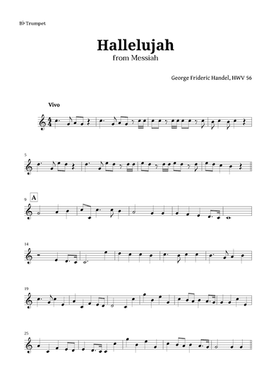 Hallelujah by Handel for Trumpet (arr. Langanho)