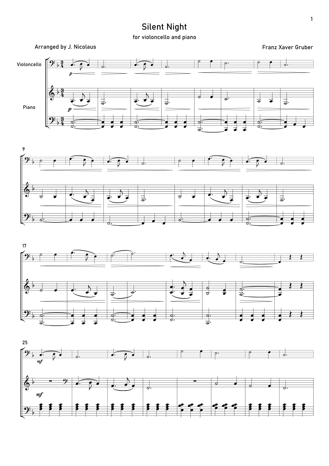 Silent Night (arr. John Nicolaus)