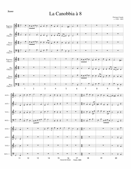 La Canobbia a 8 for 8 recorders - antiphinal - SSAATTBB (arr. Emmett Anglin)