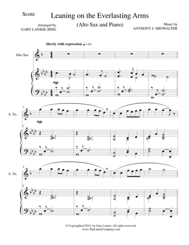 LEANING ON THE EVERLASTING ARMS (Alto Sax/Piano and Sax Part) (arr. Gary Lanier)