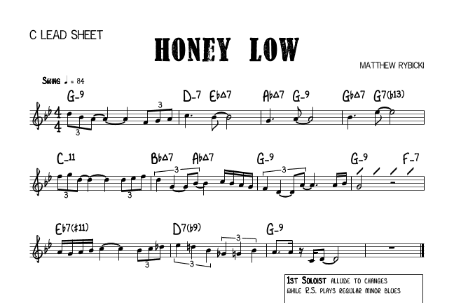 Honey Low (C Expanded Lead Sheet)