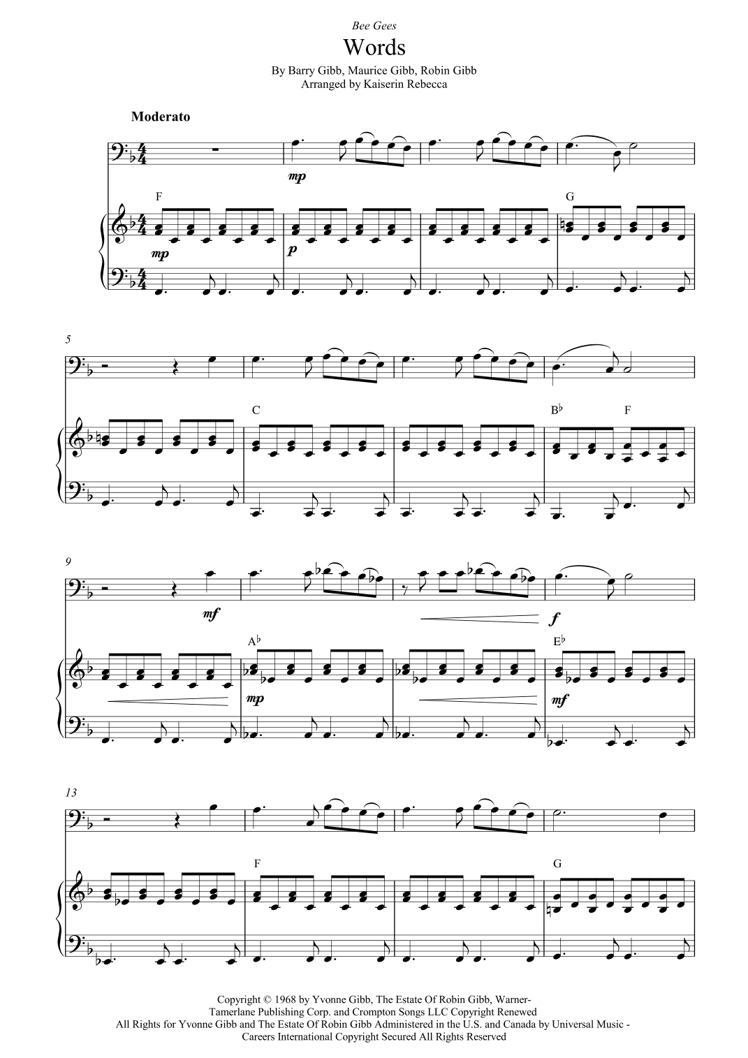 Words (arr. Kaiserin Rebecca)