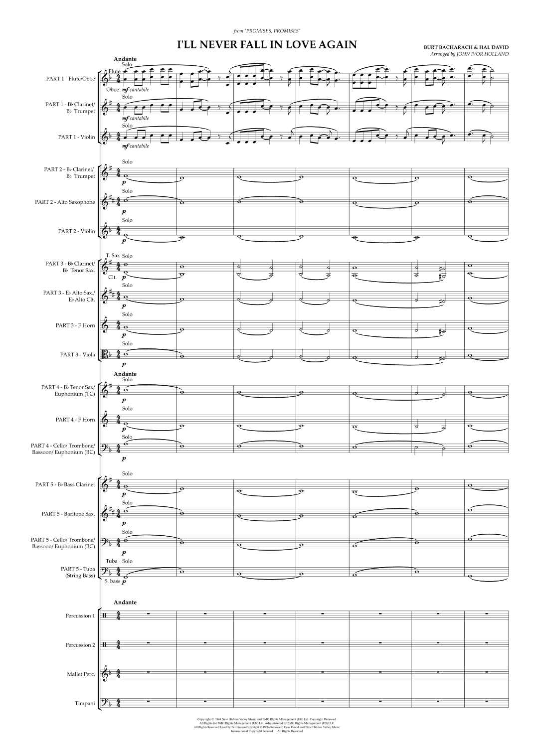 I'll Never Fall In Love Again (arr. John Ivor Holland)