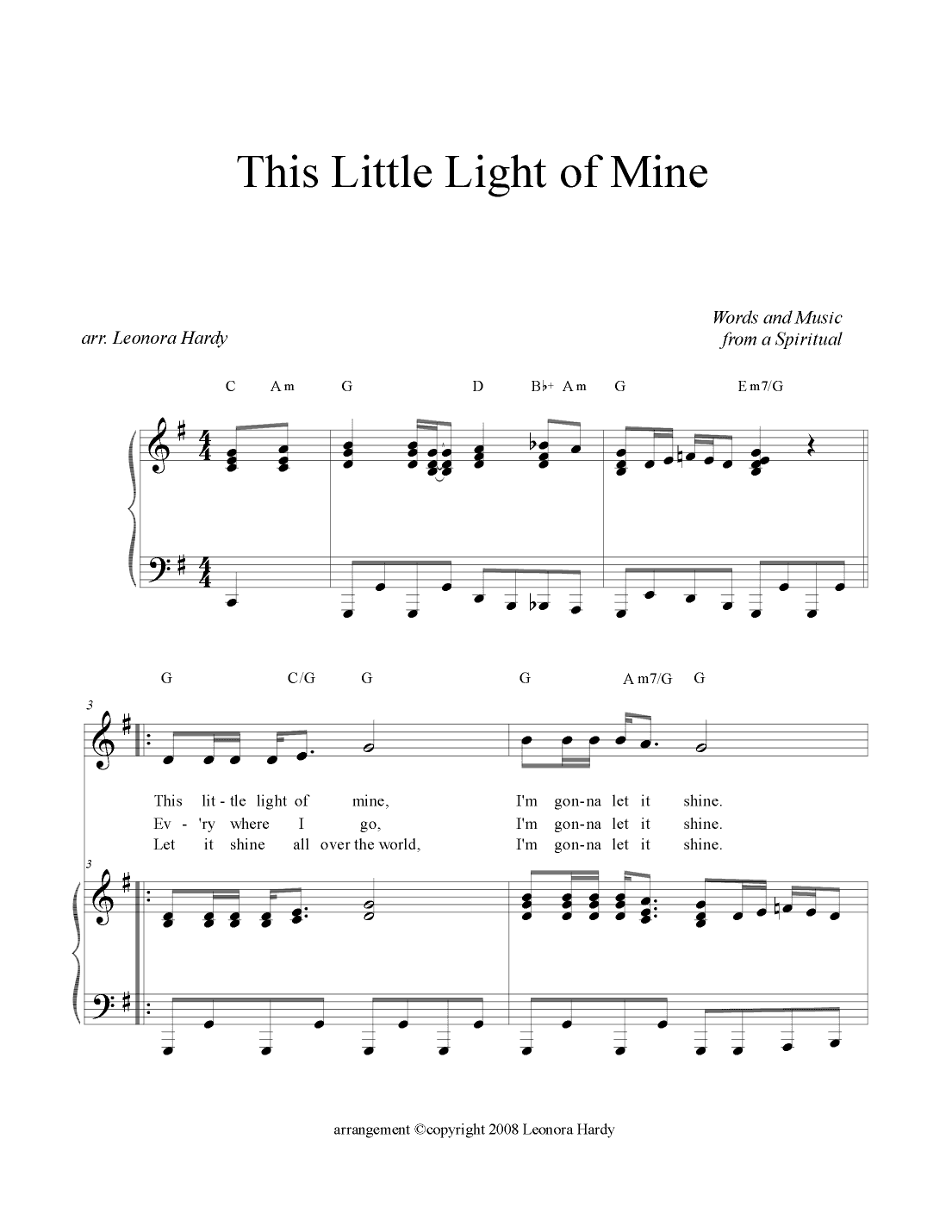 This Little Light of Mine (arr. Leonora Hardy)