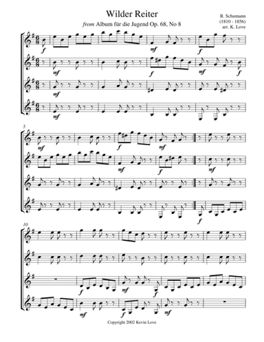 Wilder Reiter (Guitar Quartet) (arr. Kevin Love)