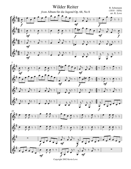 Wilder Reiter (Guitar Quartet) (arr. Kevin Love)