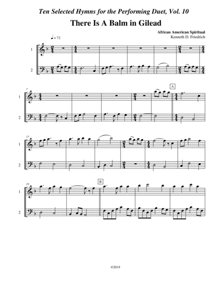 Ten Selected Hymns for the Performing Duet, Vol. 10 - flute and trombone or euphonium (arr. Kenneth D. Friedrich)