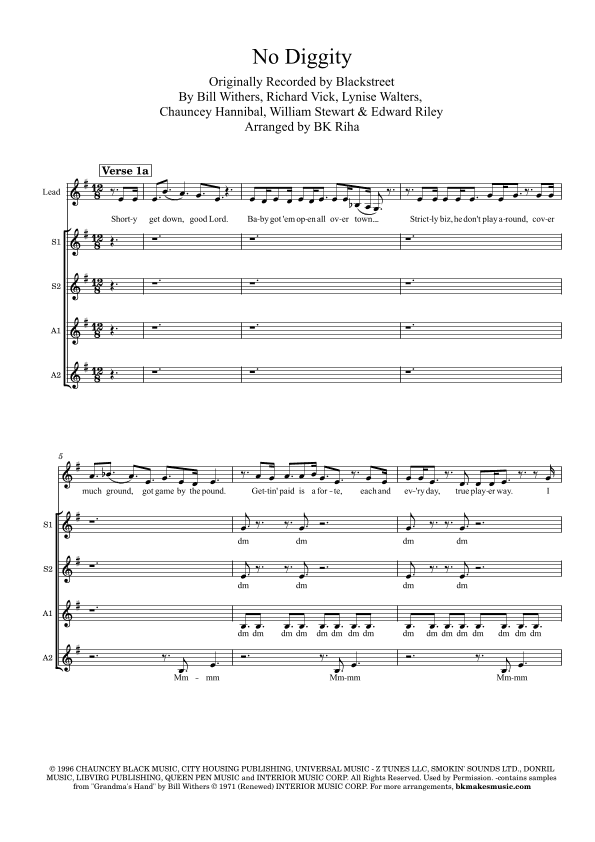 No Diggity (arr. BK Riha / Brandy Kay Riha)