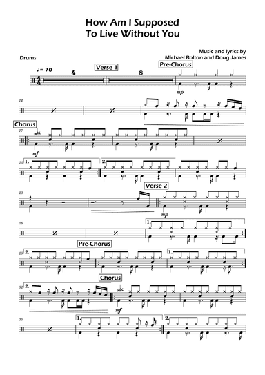 How Am I Supposed To Live Without You (arr. David Lartey)