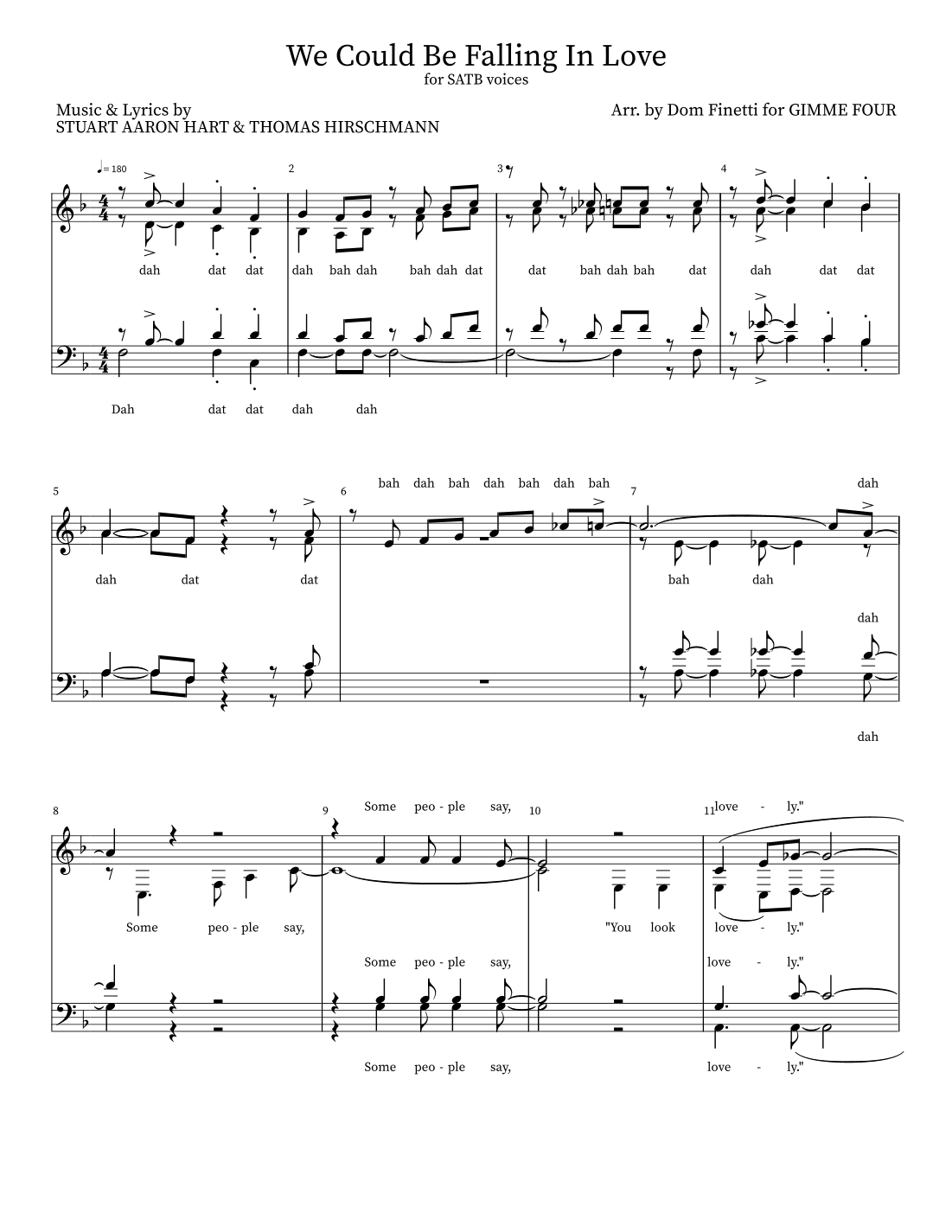 We Could Be Falling In Love (arr. Dom Finetti)