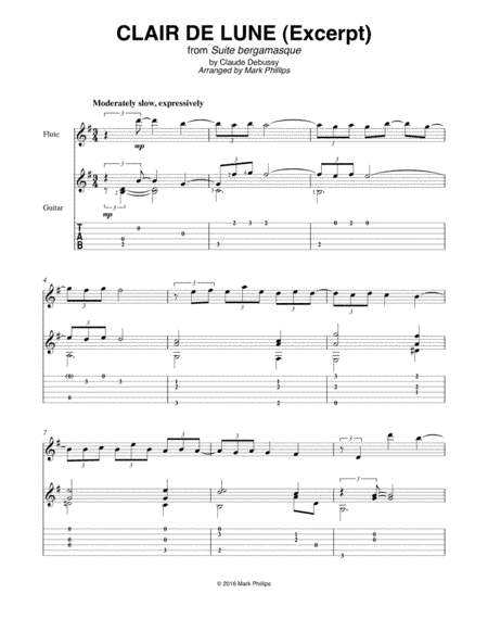 Clair de lune (Excerpt) (arr. Mark Phillips)