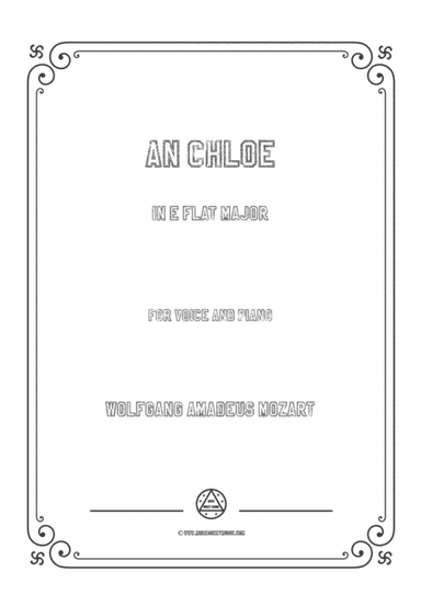 Mozart-An Chloe in E flat Major,for Voice and Piano (arr. MSM)
