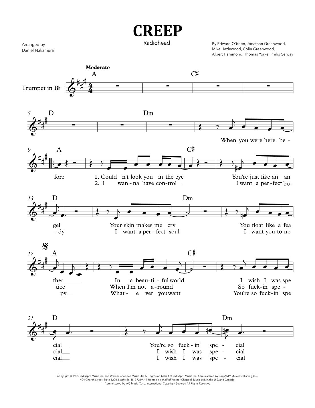 Creep (arr. Daniel Nakamura)