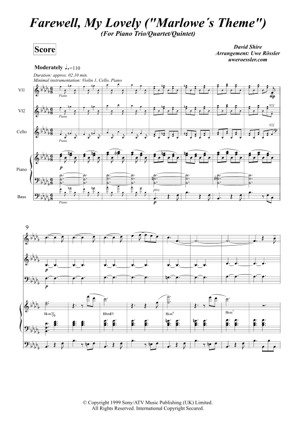 Farewell My Lovely (arr. Uwe Roessler Rössler Rassler)