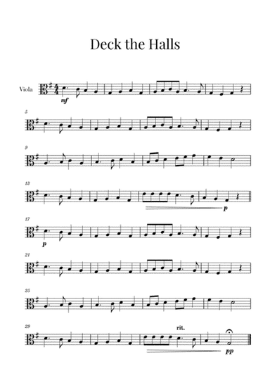 Deck the Halls (for Viola) (arr. Cadenza Editions)