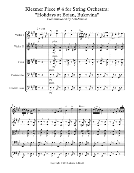 Klezmer Dance # 4 for String Orchestra (Holidays at Bojan, Bukovina)