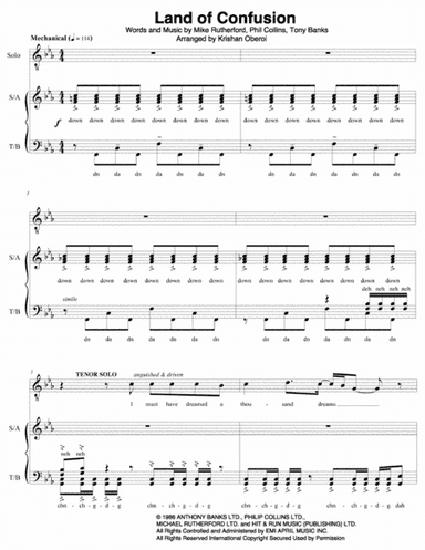 Land Of Confusion (arr. Krishan Oberoi)