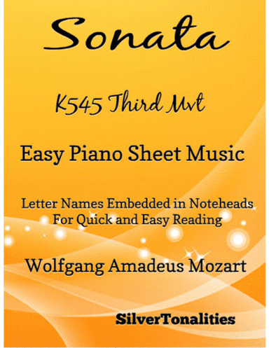 Sonata K545 Third Movement Easy Piano Sheet Music (arr. SilverTonalities)