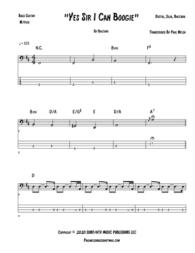 Yes Sir, I Can Boogie (arr. P Welsh)