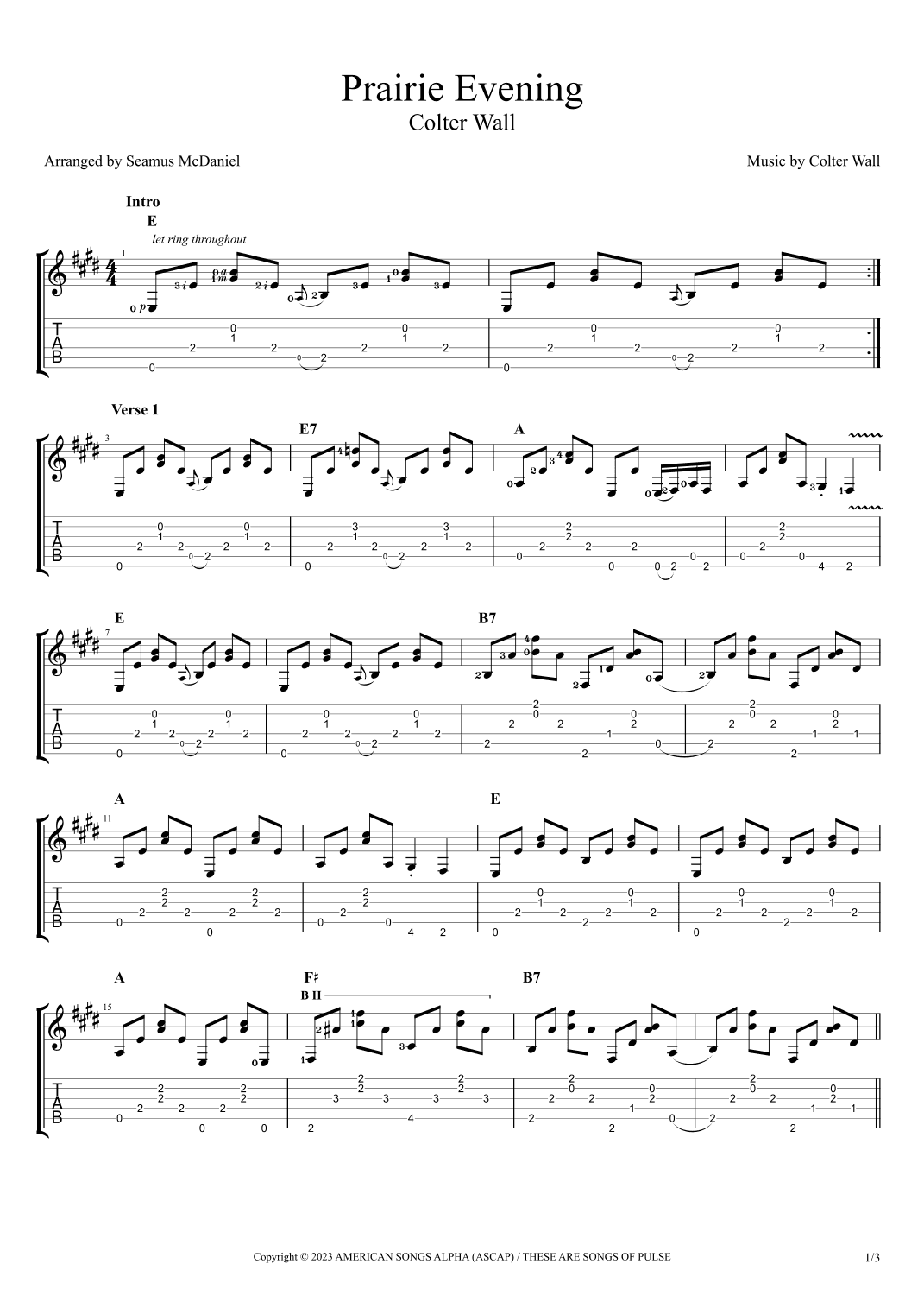 Prairie Evening/sagebush Waltz (arr. Seamus McDaniel)