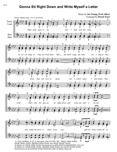 I'm Gonna Sit Right Down And Write Myself A Letter (arr. Derek Scarr)
