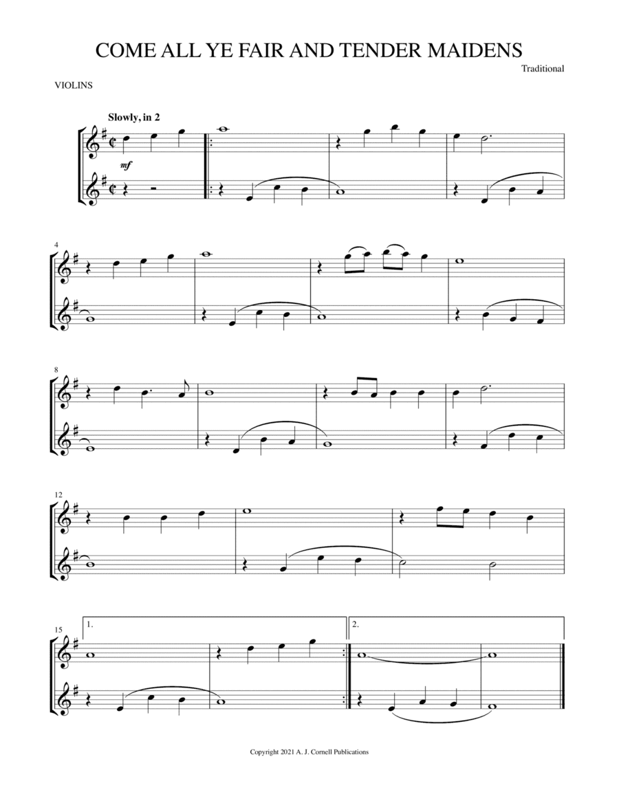 Come All Ye Fair and Tender Maidens (arr. Mark Phillips)