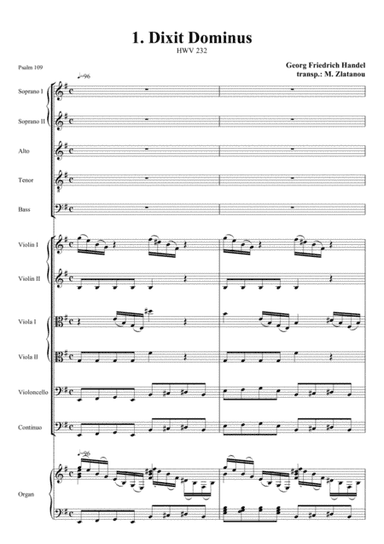 G. Fr. Handel: DIXIT DOMINUS HWV 232 (arr. Marilena Zlatanou)