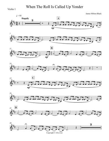 When the Roll Is Called Up Yonder Violin (arr. Alva Lee)