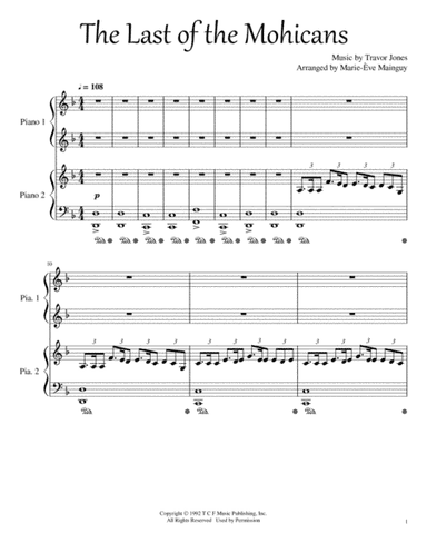 Last Of The Mohicans (main Theme) (arr. Marie-Ève Mainguy)