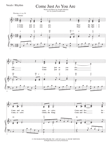 Come Just As You Are (arr. Lyndell Leatherman)