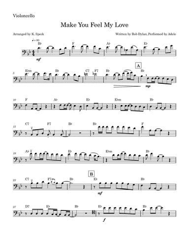 Make You Feel My Love (arr. K. Speck)