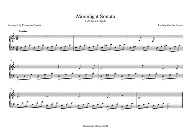 Moonlight Sonata - Left Hand Etude (arr. Fernando Pereira)