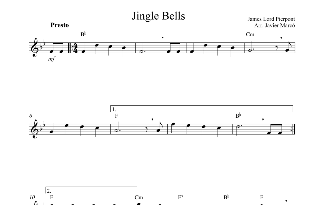 Christmas Carols for Alto Recorder: Jingle Bells (arr. Javier Marcó)